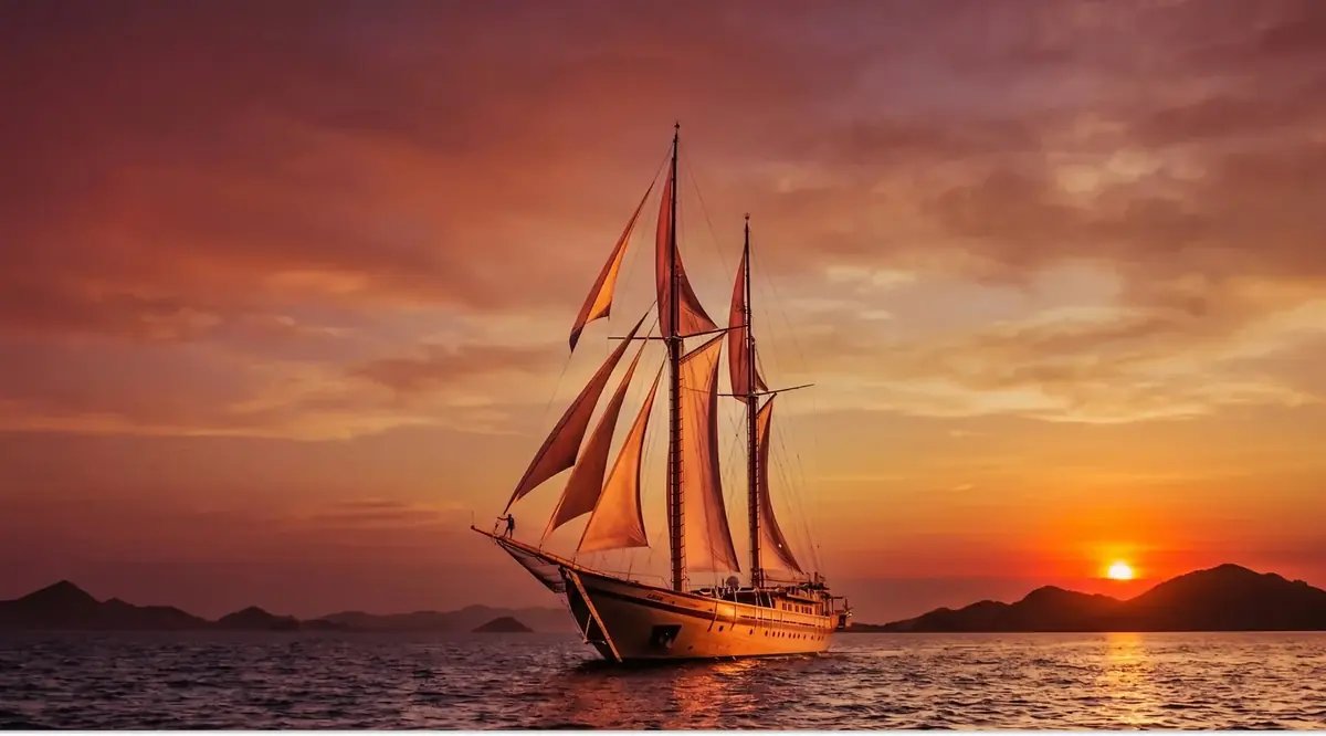 Charter boat under way on open blue water