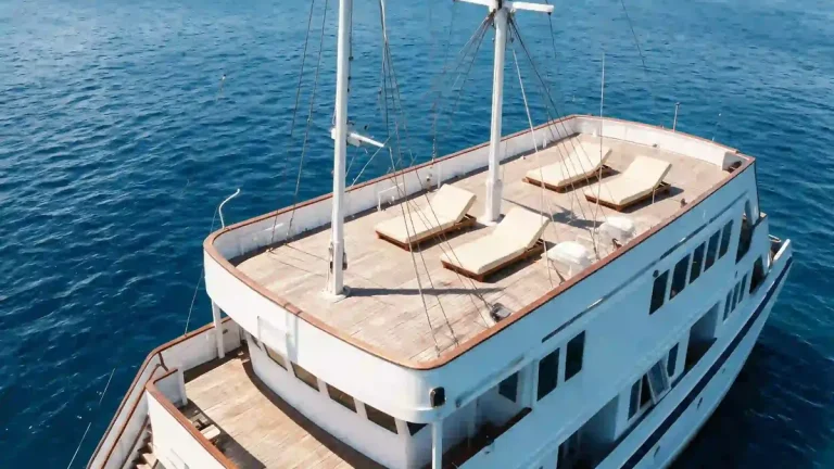 Open deck and lounge area aboard a charter boat