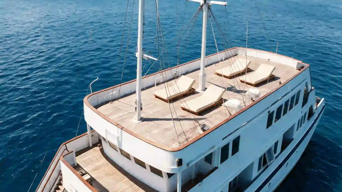 Open deck and lounge area aboard a charter boat