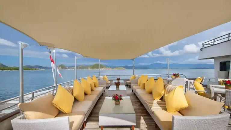 Open deck and lounge area aboard a charter boat