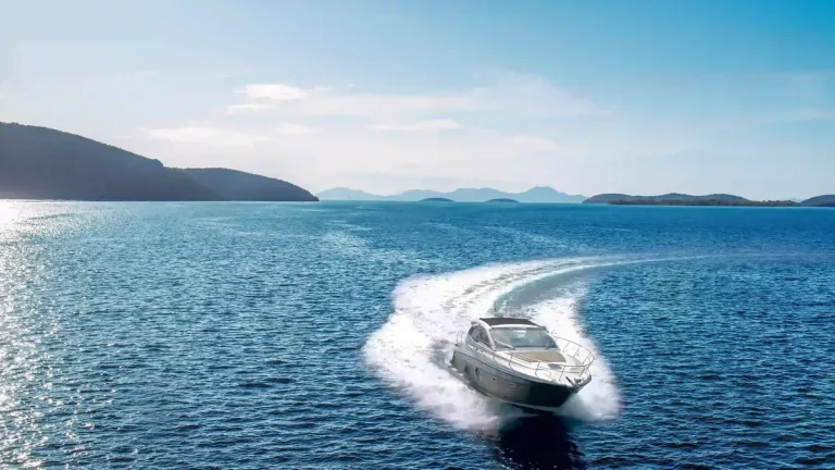 Charter boat under way on open blue water